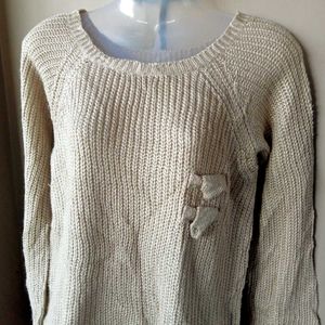 Lace Trim Knit Sweater Top