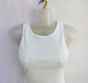 White Ribbed Tank Top