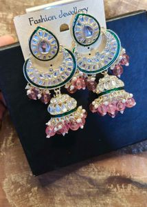 Baby pink And silver Earrings