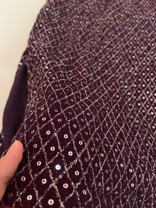 Maroon Sequin Sharara Suit Set