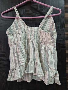 Striped Tie-Front Tank Top