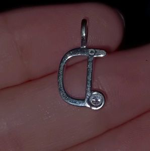 925 Real Silver &#34;D&#34; Alphabet Pendant