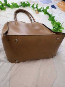 Striped Tote Bag with Lock Pattern