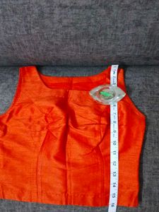 Orange raw silk  choli cut never used Blouse