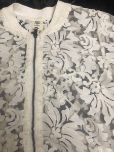 Vero Moda White Organza Bomber Jacket