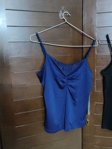 Set Of 2 Women Blue &amp; Black Camisole