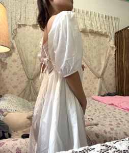 White Open Back-A Line Mini Dress 😍