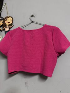 Pink Ring Detail Crop Top