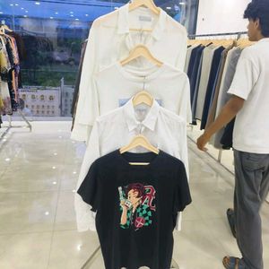 Korean White Linen Button-Down For Girls