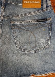 Ck Ripped Denim Shorts