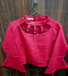 Pink Bell Sleeve Statement Top