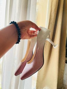 Dazzling Party Heels – Sparkly Finish | Size 7