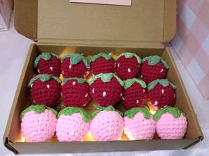Crochet Strawberry Keychain Red color