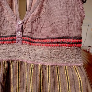 Boho Chic Brown Vintage Top