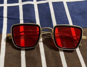 Full Metal Frame , Quality New Unused , Red Glass Square Frame Glasses