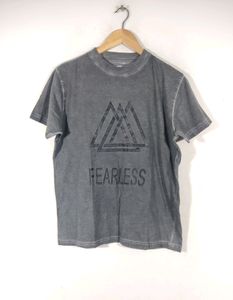 Flick Grey Printed Casual T-Shirt (Men)