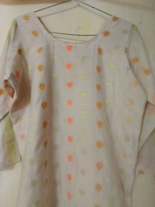 Polka Dot Polyester Kurta