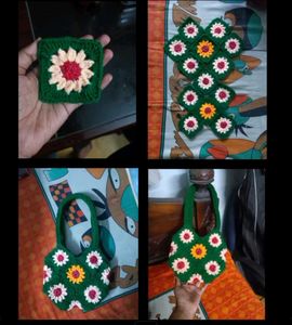 Crochet Floral Granny Square Bag