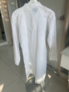 Chikankari White Cotton tunic Kurta