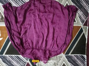 Purple Button-Up Long Sleeve Top