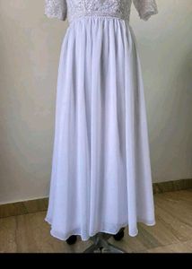 Elegant White Lace Maxi Dress