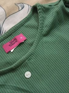 Green Button-Up Top