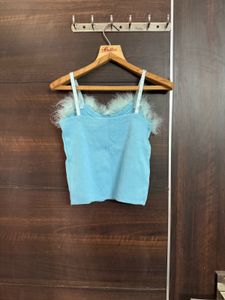 Ribbed Fur Crop Top