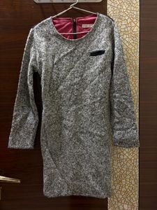 Gray Knit Mini Dress