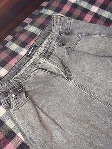 Grey Wash Wide Leg Jeans