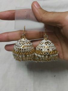 Black And White Jhumkas