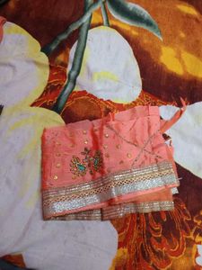 Peach Embroidered Kurta Set