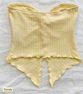 Yellow Twist-Front Crop Top