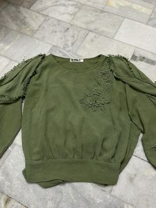 Green Floral Top