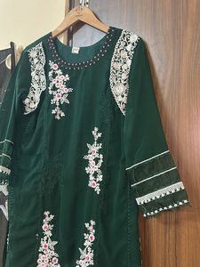 Emerald Green Embroidered Kurta