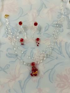 Floral Beaded Necklace & Earring Set 2 Combo Neckl