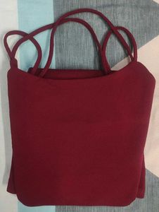 Burgundy Fit &amp; Flare Dress