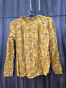 Floral Ruffle Neck Blouse