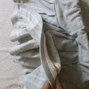 Gray Skirt with Stripes Korean Style