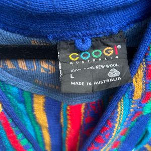 Vintage 90s COOGI Australia 3D Knit Wool Cardigan