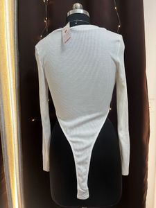 White Full Sleeves Bodysuit