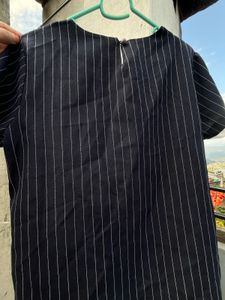 Striped White Collar Top