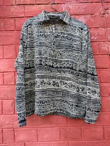 Patterned Button-Down Top