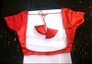 Non Padded Satin 1 Hook Backless Deep Neck Blouse