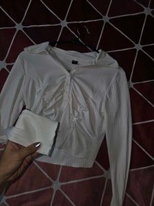 white crop top