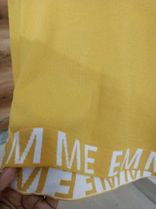 Yellow Mustardish Fitted Crop Top