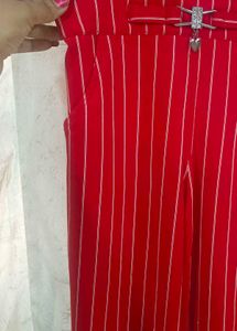 Red Striped Jumpsuit