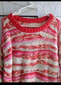 Striped Red and Cream Sweater