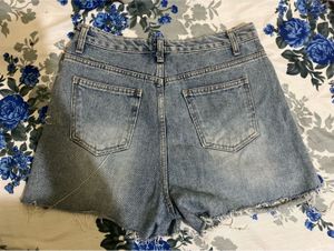 Ripped Denim Shorts