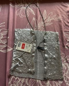 H&amp;M Sparkly Silver Halter Top