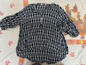 Patterned Casual Crop Top